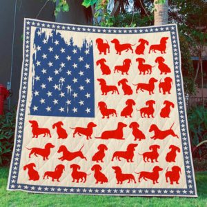 Dachshund – Flag USA – Quilt – POD000031