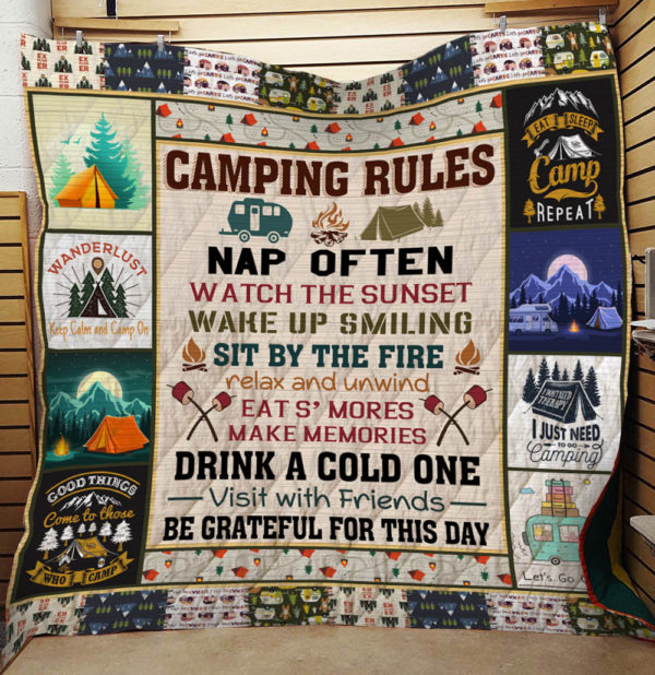 Camping Rules - Quilt - POD000068