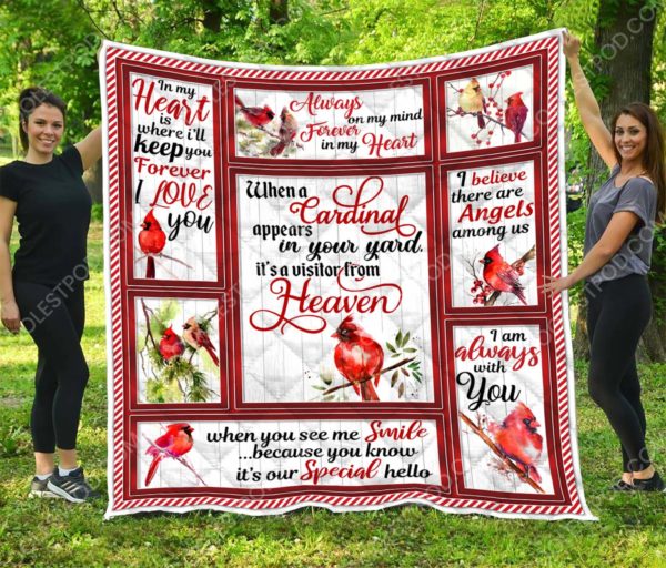 Cardinal - When A Cardinal Appears In Your Yard It's A Visitor From Heaven  –  Quilt