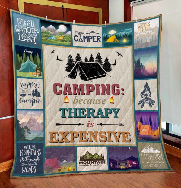 Camping Because Therapy Is Expensive  –  Quilt