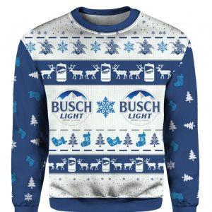 BUSCH LIGHT KNITTING PATTERN 3D PRINT UGLY CHRISTMAS SWEATSHIRT