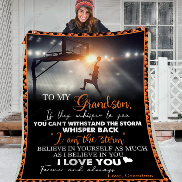 Basketball Blanket-To My Grandson If They Whisper To You-0489