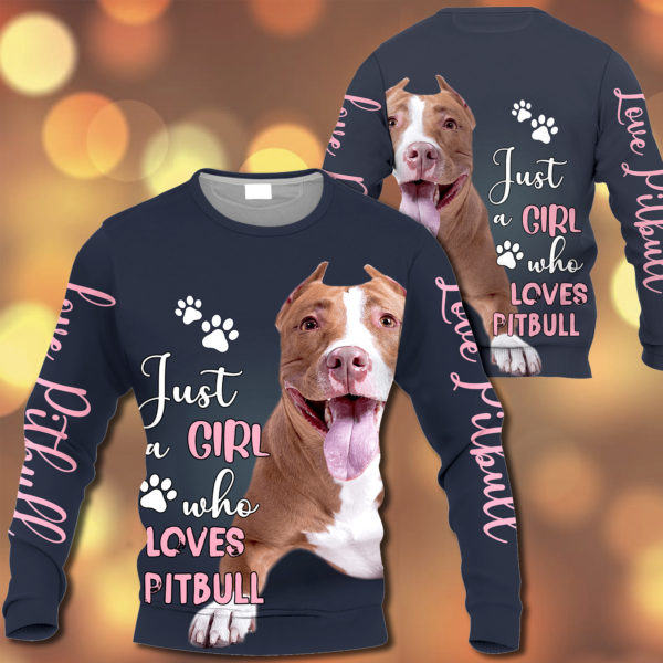 Just A Girl Who Love Pitbull All Over Printed M0402