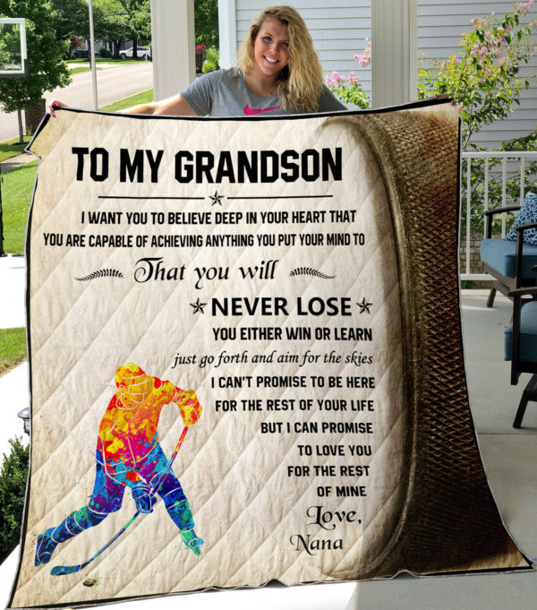 Quilt Hockey-Nana-To My Grandson We Want You To Believe Deep In Your Heart-0489