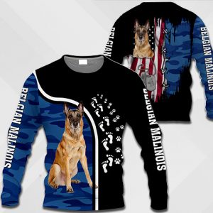 Belgian Malinois - US Flag - 0489 - 191119