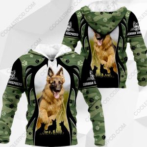 German Shepherd - Camo Paw Prints - 211119