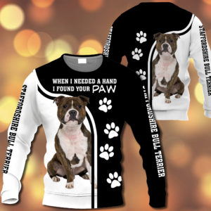 Staffordshire Bull Terrier – When I Needed A Hand I Found Your Paw – M0402