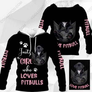 Just A Girl Who Loves Pitbulls Black In Pocket – M0402 - 251119