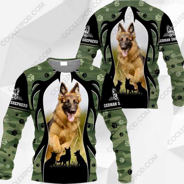 German Shepherd - Camo Paw Prints - 211119