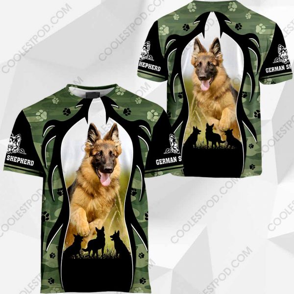 German Shepherd - Camo Paw Prints - 211119