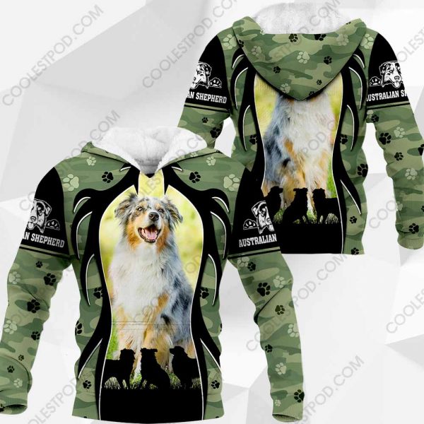 Australian Shepherd - Camo Paw Prints - 211119