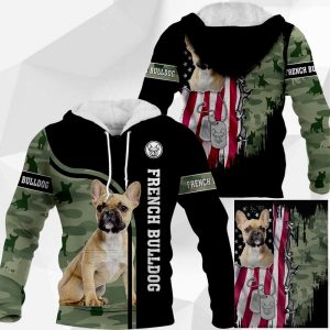 French Bulldog - US Flag vr2 - 0489 - 061119