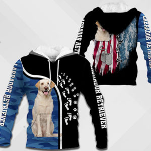 Labrador Retriever-US Flag-0489