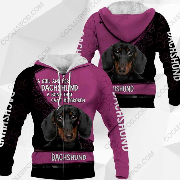 A Girl And Her Black Dachshund A Bond That Can't Be Broken-0489-301119
