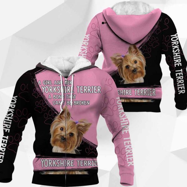 A Girl And Her Yorkshire Terrier A Bond That Can't Be Broken-Pink-0489-181119
