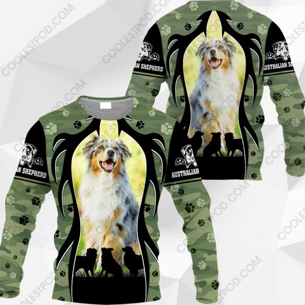 Australian Shepherd - Camo Paw Prints - 211119