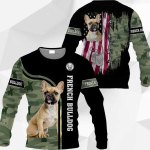 French Bulldog - US Flag vr2 - 0489 - 061119