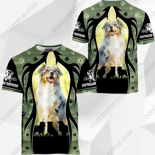 Australian Shepherd - Camo Paw Prints - 211119