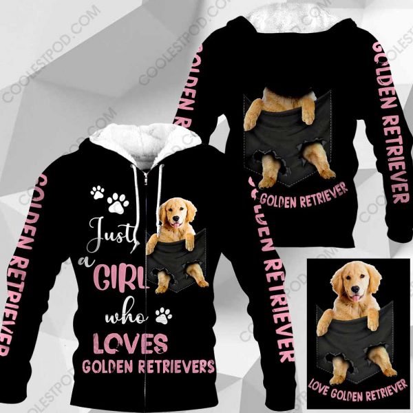 Just A Girl Who Loves Yellow Goldens Retriever In Pocket – M0402 - 271119