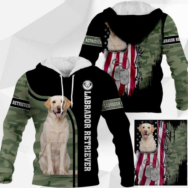 Labrador Retriever - US Flag vr2 - 0489 - 061119