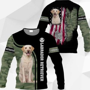 Labrador Retriever - US Flag vr2 - 0489 - 061119