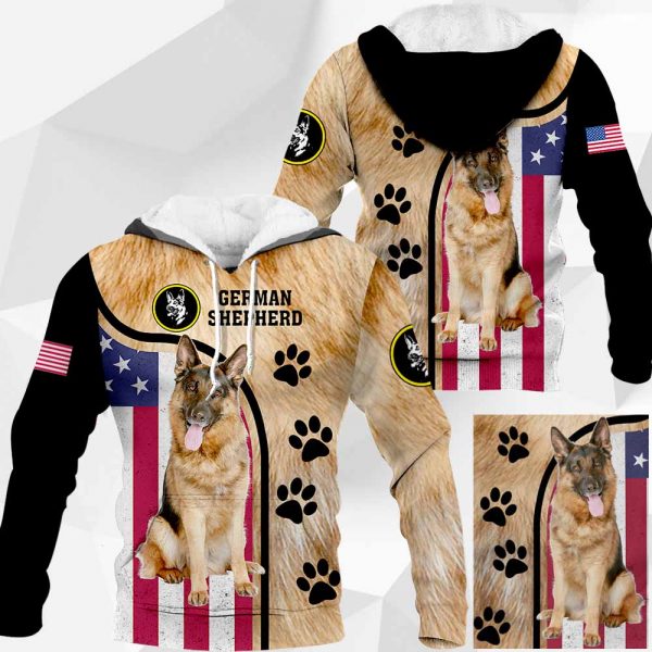 German Shepherd - US Flag Dog's Fur - 0489 - 191119