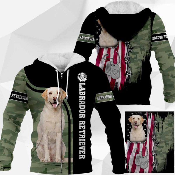 Labrador Retriever - US Flag vr2 - 0489 - 061119