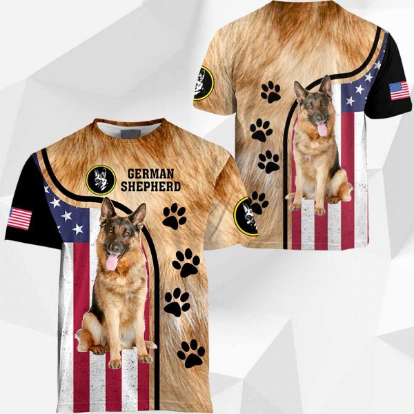 German Shepherd - US Flag Dog's Fur - 0489 - 191119