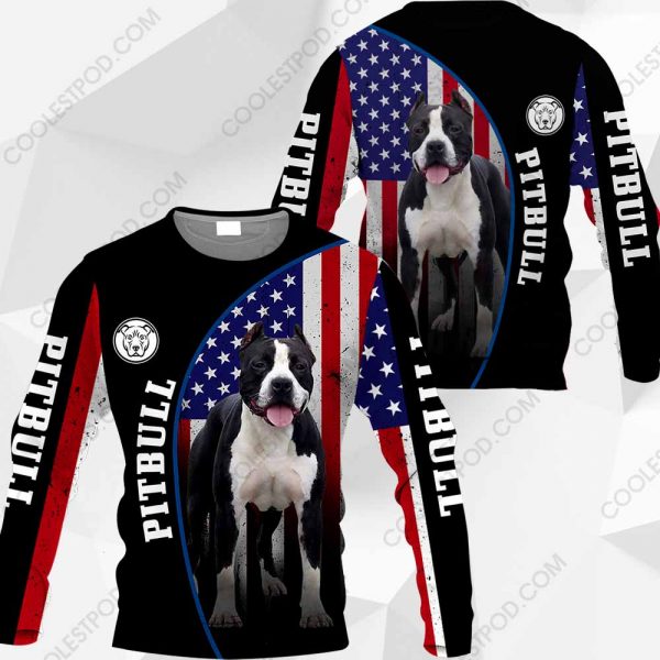 Pitbull Black & White Flag All Over Printed Vr2 - M0402 - 251119