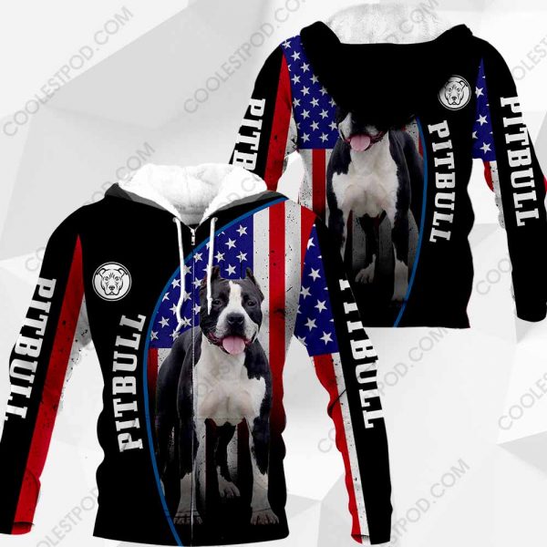 Pitbull Black & White Flag All Over Printed Vr2 - M0402 - 251119