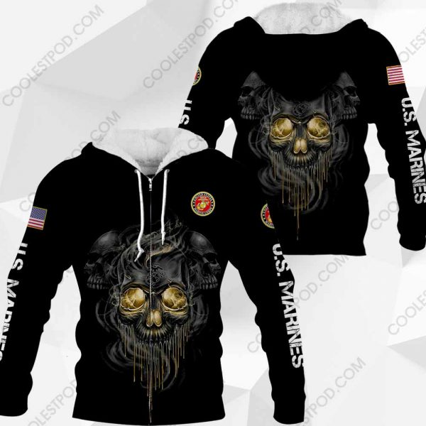 U.S. Marines-Veteran Skull-Black-1001-291119