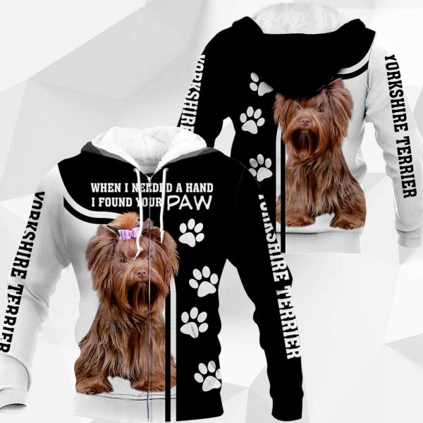 Chocolate Yorkshire Terrier - When I Needed A Hand I Found Your Paw - M0402 - 181119