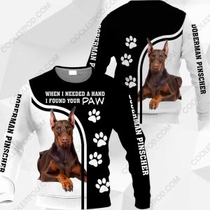 Red Doberman Pinscher - When I Needed A Hand I Found Your Paw - M0402 - 261119