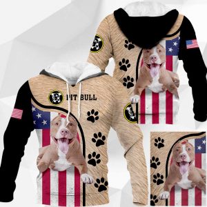 Pit Bull - US Flag Dog's Fur - 0489 - 191119