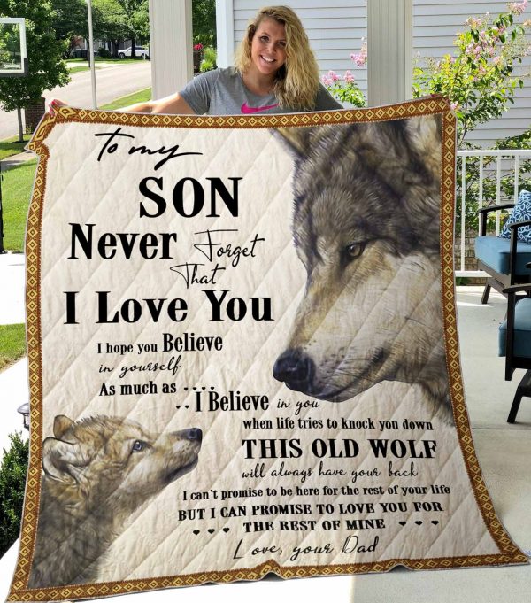 To My Son- Dad's Gift - Quilt For Son