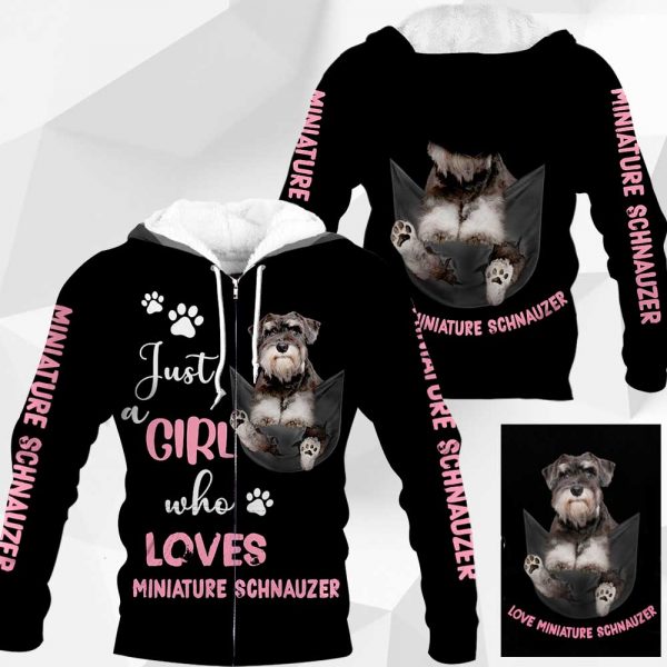 Just A Girl Who Loves Miniature Schnauzer In Pocket – M0402 - 211119