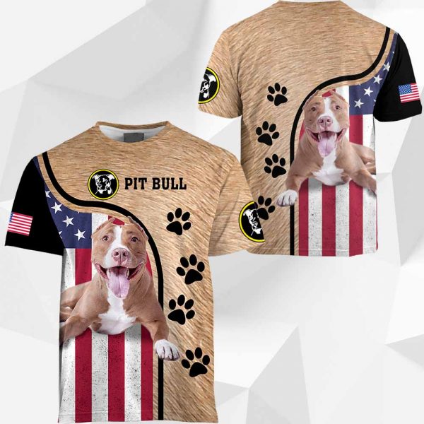 Pit Bull - US Flag Dog's Fur - 0489 - 191119