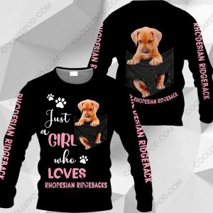 Just A Girl Who Loves Rhodesian Ridgebacks In Pocket – M0402 - 271119