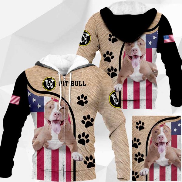 Pit Bull - US Flag Dog's Fur - 0489 - 191119