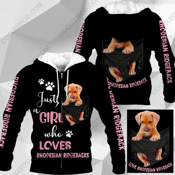 Just A Girl Who Loves Rhodesian Ridgebacks In Pocket – M0402 - 271119