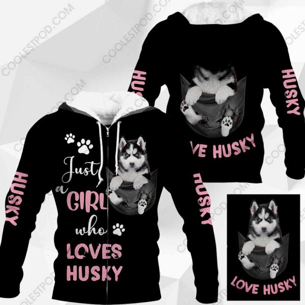 Just A Girl Who Loves Husky In Pocket – M0402 - 211119