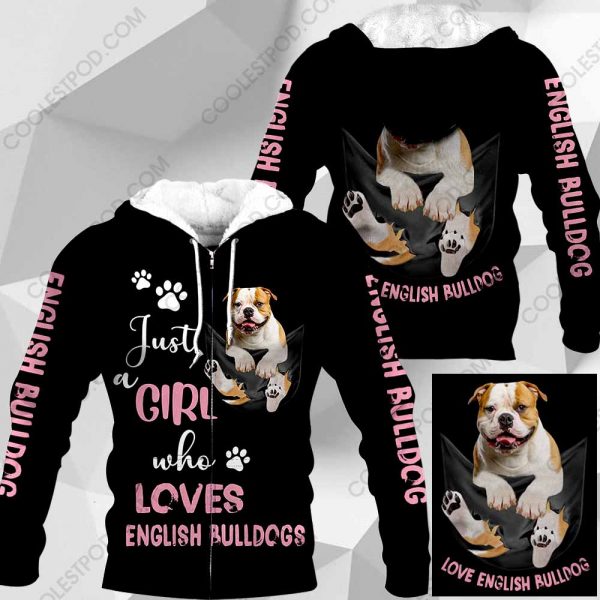 Just A Girl Who Loves English Bulldogs  In Pocket – M0402 - 271119