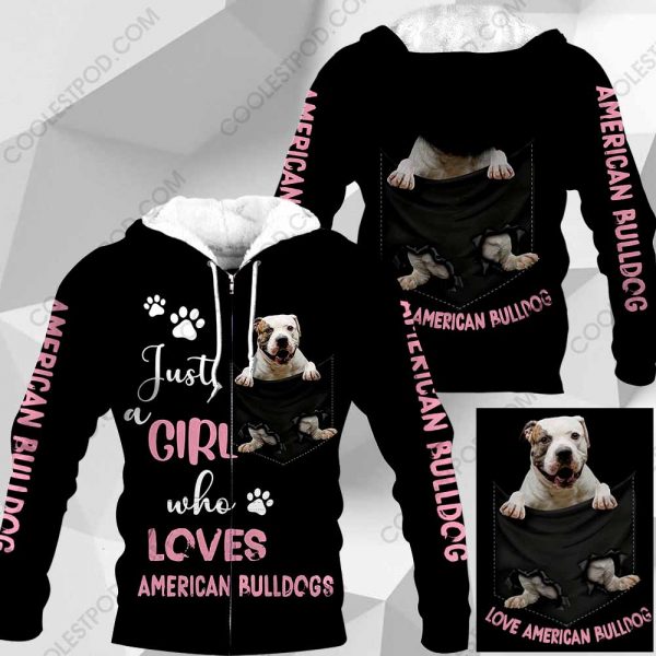 Just A Girl Who Loves American Bulldogs In Pocket – M0402 - 271119