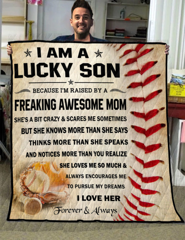 Quilt Baseball-I Am A Lucky Son-0489