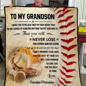 Quilt Baseball-To My Grandson-Sale Off 20%-0489