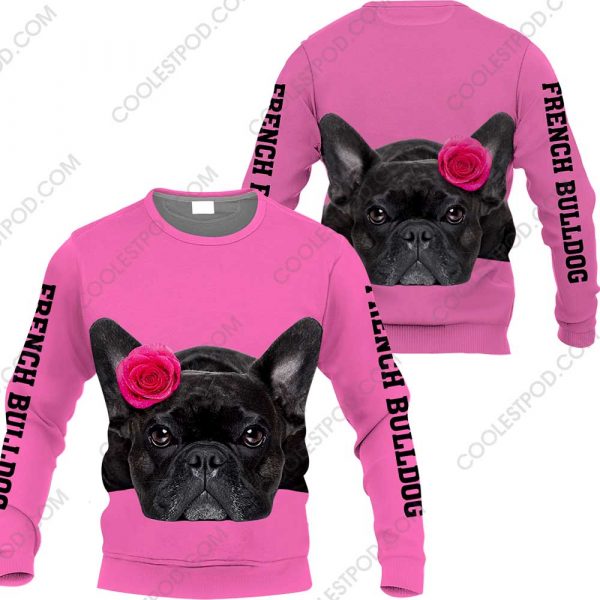 French Bulldog Rose All Over Printed Pink - M0402 - 261219