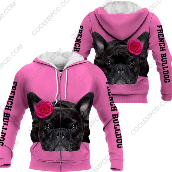 French Bulldog Rose All Over Printed Pink - M0402 - 261219