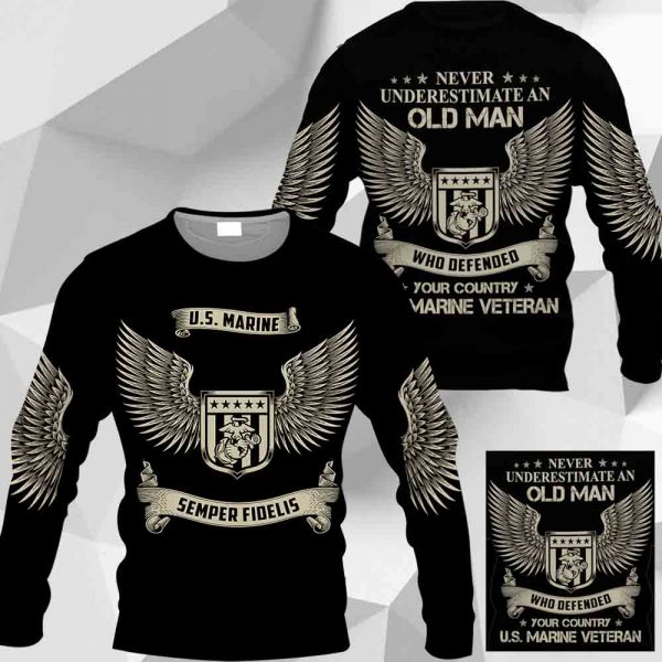 U.S. Marine - Never Underestimate An Old Man - 1001-241219