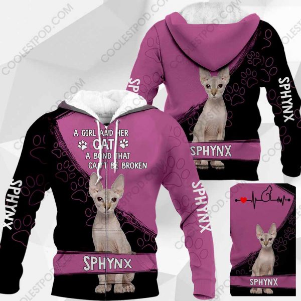 Sphynx - A Girl And Her Cat - 0489-241219