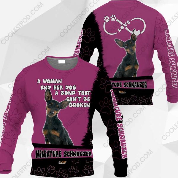 Miniature Schnauzer-A Woman And Her Dog A Bond That can't Be Broken-0489-201219